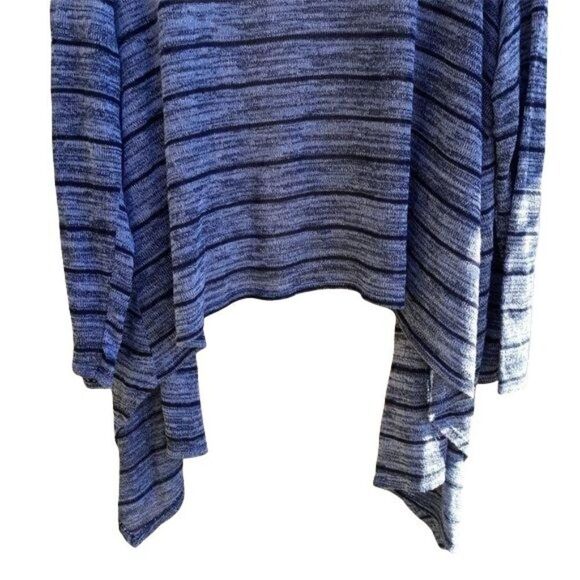 Forgotten Grace Open Waterfall Striped Lightweight Cardigan Gray Black Sz 2X - Picture 8 of 10